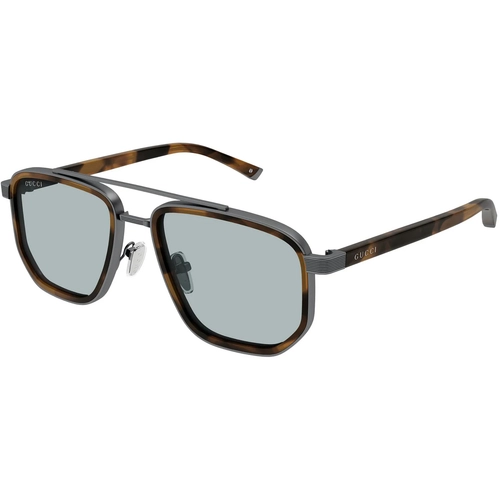 Gucci GG2073S 002 Ruthenium Ice Blue Navigator Erkek Gunes Gozlugu