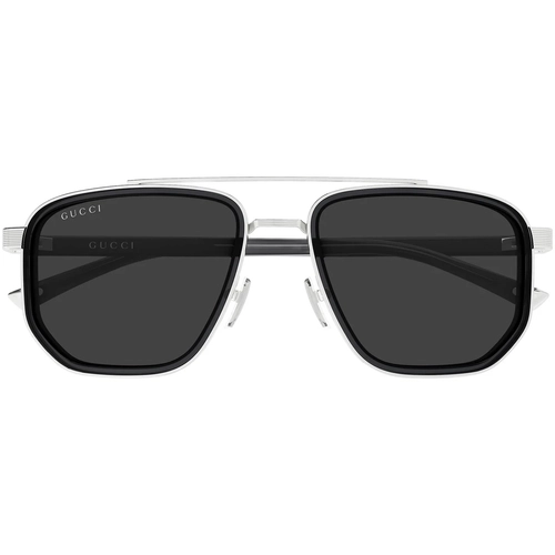 Gucci GG2073S 001 Silver Black Navigator Erkek Gunes Gozlugu