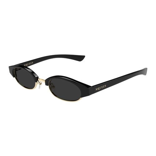 Alexander McQueen AM0534S 001 Siyah Gri Oval Unisex G�ne� G�zl���