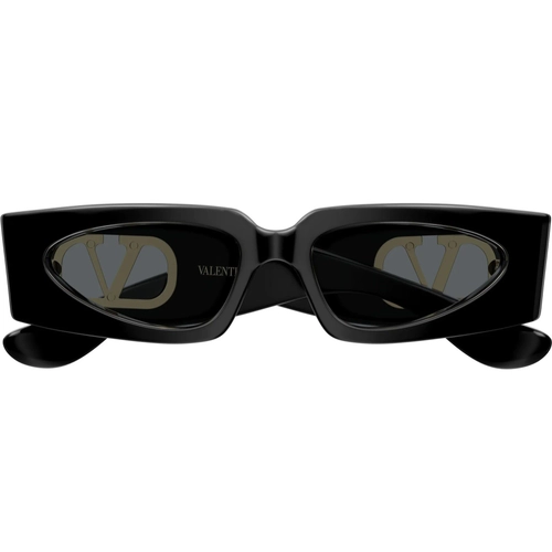 Valentino VG0001S 001 Black Grey Rectangle VLogo Gunes Gozlugu