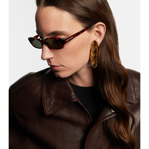 Saint Laurent SL 872 Erin 004 Havana Grey Oval Gunes Gozlugu