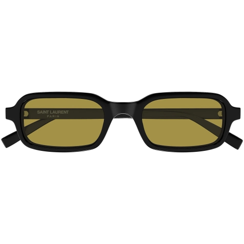 Saint Laurent SL 908 002 Black Yellow Lens Recycled Rectangle Gunes Gozlugu