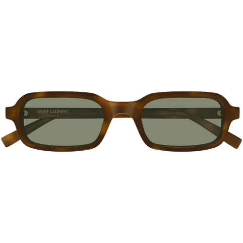 Saint Laurent SL 908 003 Havana Green Recycled Rectangle Gunes Gozlugu