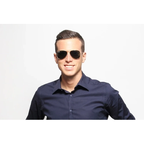 RB3025 L0205 Ray-Ban Aviator Alt�n Ye�il 58-14 Unisex G�ne� G�zl���