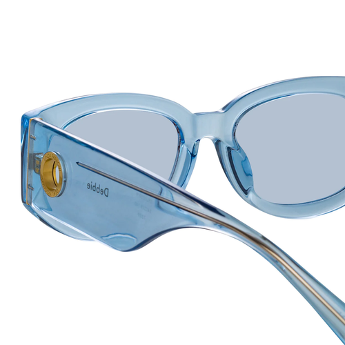 LINDA FARROW DEBBIE D-FRAME SUNGLASSES IN BLUE