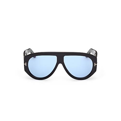 Tom Ford Bronson FT1044 01V Parlak Siyah Mavi Unisex G�ne� G�zl���