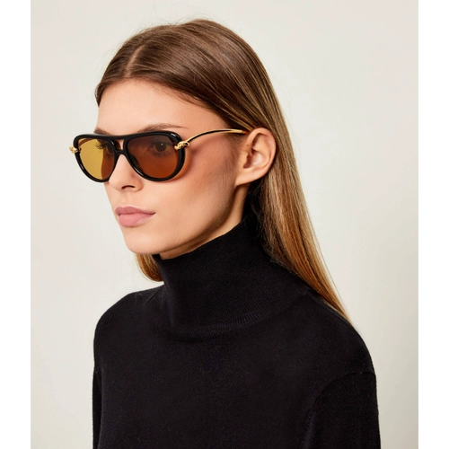 Bottega Veneta BV1418S 001 Knot Aviator Shiny Black Sar� Kad�n G�ne� G�zl���