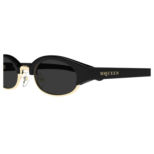 Alexander McQueen AM0534S 001 Siyah Gri Oval Unisex G�ne� G�zl���