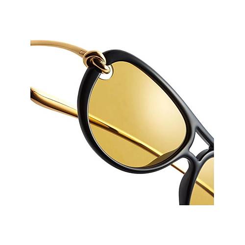 Bottega Veneta BV1418S 001 Knot Aviator Shiny Black Sar� Kad�n G�ne� G�zl���
