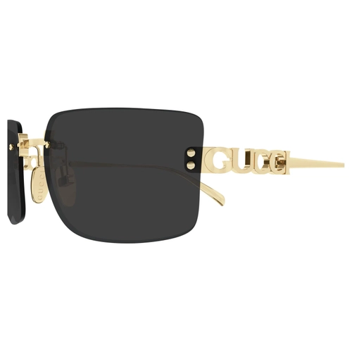 Gucci GG2038S 001 Gold Grey Lettering Kadin Gunes Gozlugu