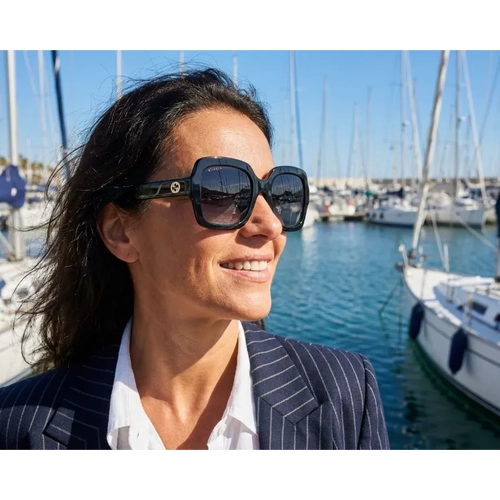 Gucci GG1337S 002 Black Grey Polarized Oversize Kadin Gunes Gozlugu