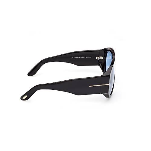 Tom Ford Bronson FT1044 01V Parlak Siyah Mavi Unisex G�ne� G�zl���