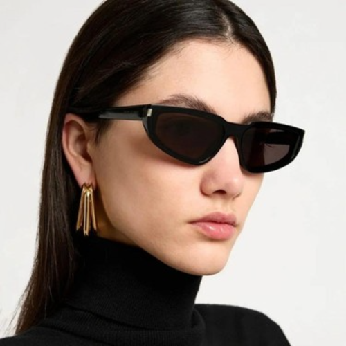 Saint Laurent SL 634 Nova 001 Black Narrow Cat Eye Gunes Gozlugu