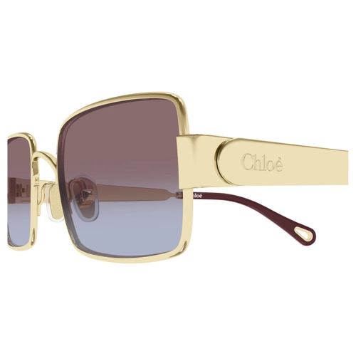 Chloe CH0354S 004 Gold Burgundy Kadin Gunes Gozlugu