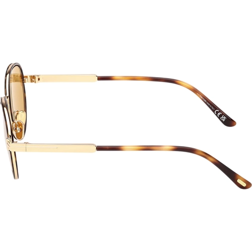 Tom Ford Jet-02 FT1339 53E Unisex G�ne� G�zl��� Blonde Havana Round Metal
