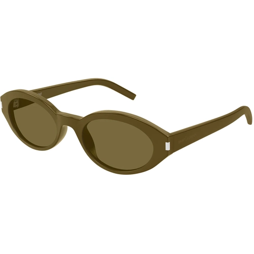 Saint Laurent SL 567 006 Licorice Khaki Oval Kadin Gunes Gozlugu