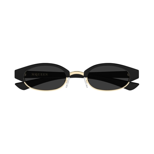 Alexander McQueen AM0534S 001 Siyah Gri Oval Unisex G�ne� G�zl���