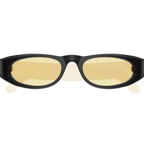 Valentino VG0007S 003 Black Yellow Geometric VLogo Gunes Gozlugu