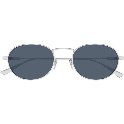 Saint Laurent SL 799 005 Erkek G�ne� G�zl��� Silver Oval Metal Mavi Lens