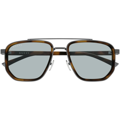 Gucci GG2073S 002 Ruthenium Ice Blue Navigator Erkek Gunes Gozlugu