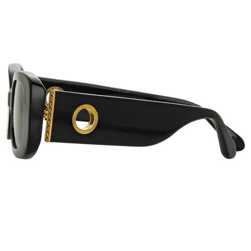 LINDA FARROW THE LOLA | RECTANGULAR SUNGLASSES IN BLACK (C1)