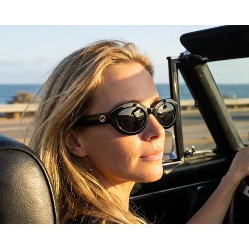 Gucci GG1579S 001 Black Grey Geometric Kadin Gunes Gozlugu