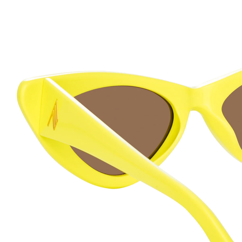 LINDA FARROW THE ATTICO DORA D-FRAME SUNGLASSES IN LEMON