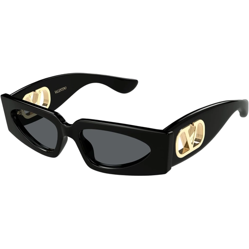 Valentino VG0001S 001 Black Grey Rectangle VLogo Gunes Gozlugu
