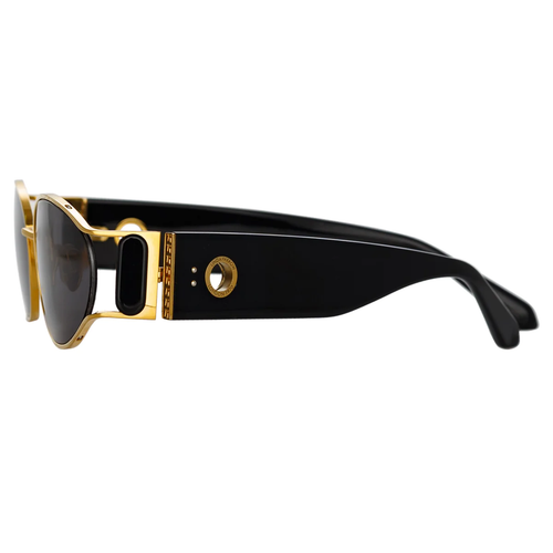 LINDA FARROW SHELBY CAT EYE SUNGLASSES IN BLACK