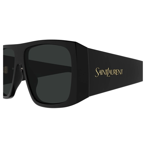 Saint Laurent SL 832 001 Shiny Black Gri Kare Unisex G�ne� G�zl���