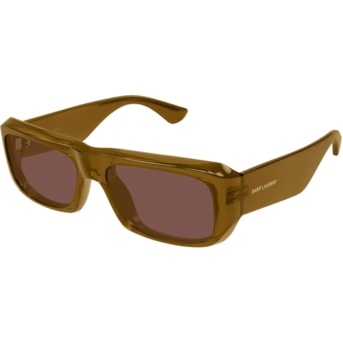 Saint Laurent SL 869 004 Cognac Brown Rectangle Erkek Gunes Gozlugu