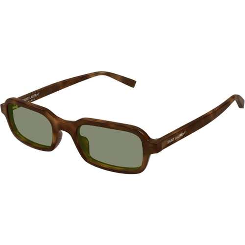 Saint Laurent SL 908 003 Havana Green Recycled Rectangle Gunes Gozlugu