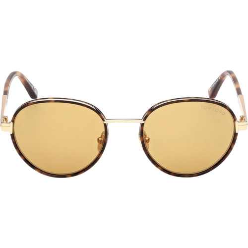 Tom Ford Jet-02 FT1339 53E Unisex G�ne� G�zl��� Blonde Havana Round Metal