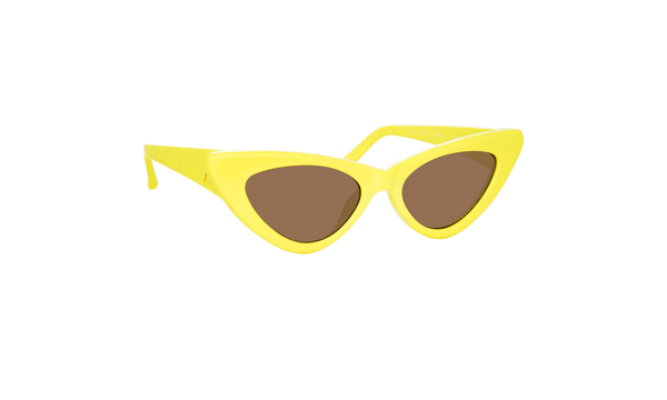 LINDA FARROW THE ATTICO DORA D-FRAME SUNGLASSES IN LEMON