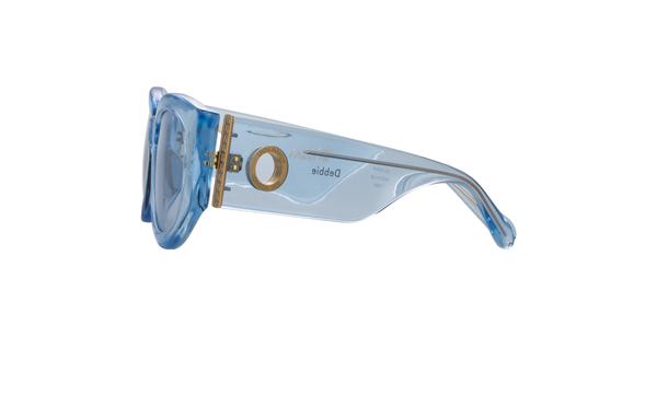LINDA FARROW DEBBIE D-FRAME SUNGLASSES IN BLUE