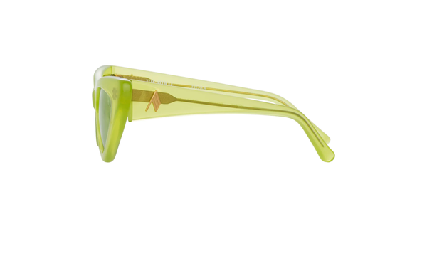 LINDA FARROW THE ATTICO DORA D-FRAME SUNGLASSES IN GREEN