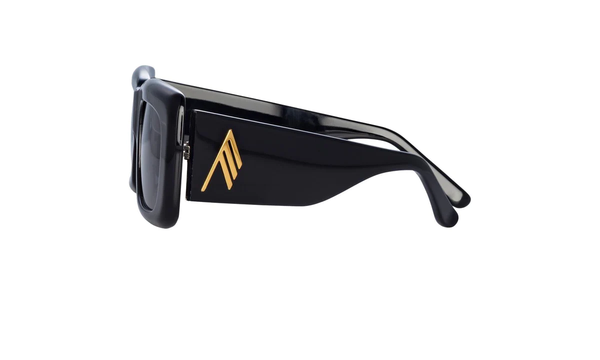 LINDA FARROW THE ATTICO MARFA RECTANGULAR SUNGLASSES IN BLACK