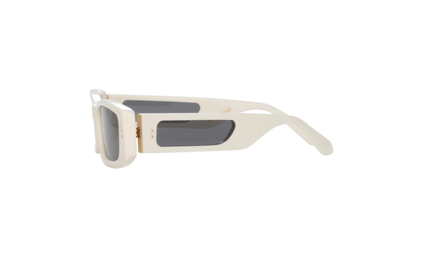 LINDA FARROW TALITA RECTANGULAR SUNGLASSES IN WHITE