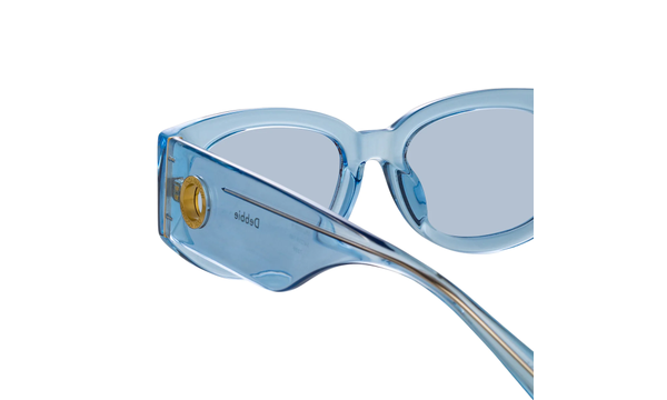 LINDA FARROW DEBBIE D-FRAME SUNGLASSES IN BLUE