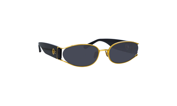 LINDA FARROW SHELBY CAT EYE SUNGLASSES IN BLACK
