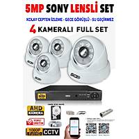 IDS - 4 Kameral� 5MP Lensli 1080P FullHD G�venlik Kameras� Sistemi - Cepten �zle - 320 ��