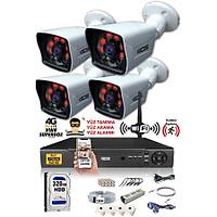 4 KAMERALI 5MP LENSL� 1080P FULLHD KAMERA SET� - GECE G�R��L� - SU GE��RMEZ - CEPTEN �ZLE