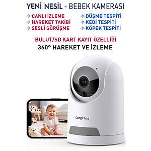 1080P FULLHD - HAREKETL� KABLOSUZ G�VENL�K KAMERASI - BEBEK KAMERASI - 360 DERECE G�R��
