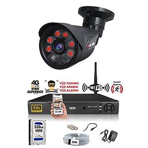 1 Kameral� SET - 5MP Lensli Full HD Gece G�r��l� G�venlik Kameras� Sistemi - Cepten �zle