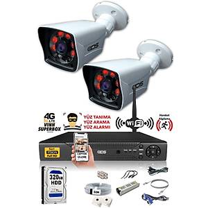 2 KAMERALI 5MP LENSL� 1080P FULLHD KAMERA SET� - GECE G�R��L� - SU GE��RMEZ - CEPTEN �ZLE