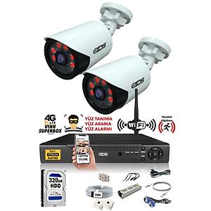 2 KAMERALI 5MP LENSL� 1080P FULLHD KAMERA SET� - GECE G�R��L� - SU GE��RMEZ - CEPTEN �ZLE