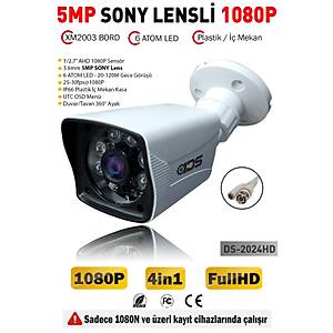 5MP LENSL� 1080P 6 ATOM LED GECE G�R��L� SU GE��RMEZ PLAST�K KASA FULLHD G�VENL�K KAMERASI