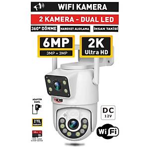 IDS -6MP - GECE G�R��L� - I�IKLI - WIFI KAMERA - 360 KAMERA - G�VENL�K KAMERASI - ALARM - HAREKET