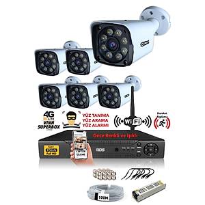 IDS - 6 KAMERALI 5MP LENSL� 1080P FULLHD GECE RENKL� FULL KAMERA SET� - SU GE��RMEZ - CEPTEN �ZLE