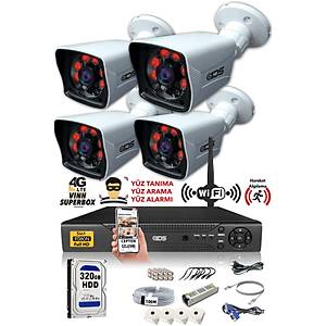 4 KAMERALI 5MP LENSL� 1080P FULLHD KAMERA SET� - GECE G�R��L� - SU GE��RMEZ - CEPTEN �ZLE
